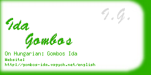 ida gombos business card